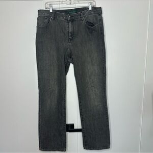 Lauren Ralph Lauren grey jeans straight leg high rise size 14 stretch classic